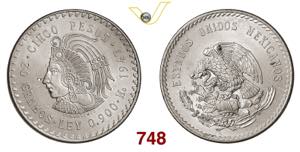 MESSICO  REPUBBLICA  5 Pesos  1947  Mexico ... 