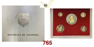 COLOMBIA  Serie di 5 valori in astuccio ... 