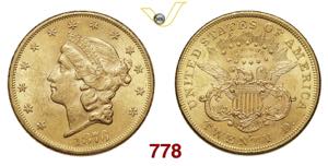 U.S.A.   20 Dollari  1876  San Francisco   ... 