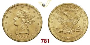 U.S.A.   10 Dollari  1893  Philadelphia   Au ... 