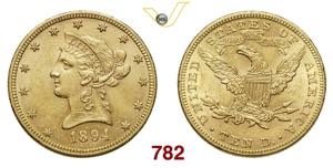 U.S.A.   10 Dollari  1894  Philadelphia   Au ... 