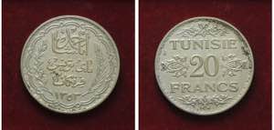 TUNISIA, 20 FR.1934, KM 263