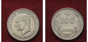 TURCHIA, 100 KURUS 1934, KM 860.1