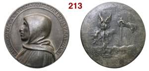 GIROLAMO SAVONAROLA  (1452-1498)  Medaglia ... 