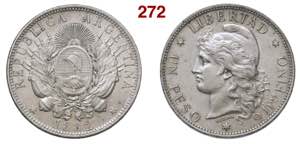 ARGENTINA  1 Peso 1882  Kr.  29  Ag  g 25,00 ... 