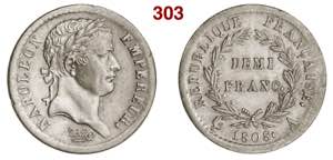 FRANCE  NAPOLEON I  (1804-1814)  1/2 Franc ... 
