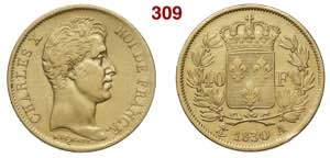 FRANCE  CARLO X  (1824-1830)  40 Francs 1830 ... 
