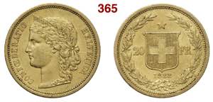 SVIZZERA  20 Francs 1883  Fb.  495  Au  g ... 