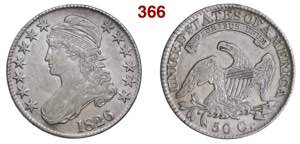 U.S.A.  50 Cents 1826  Kr.  37  Ag  g 13,29  ... 