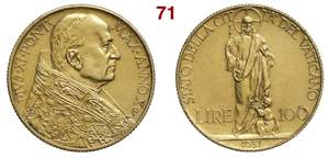 ROMA  PIO XI  (1929-1939)  100 Lire 1931 A. ... 