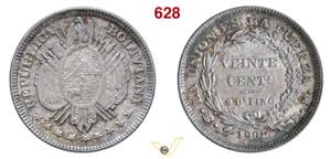 BOLIVIA -  REPUBBLICA  20 Centavos 1907 ... 