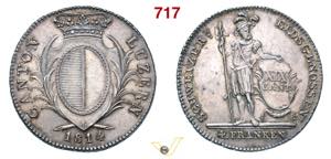 SVIZZERA - Lucerna -  4 Franchi 1814   Kr. ... 