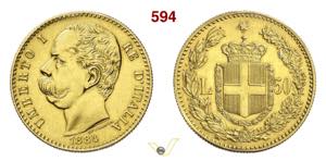 UMBERTO I  (1878-1900)  50 Lire 1884   Roma  ... 