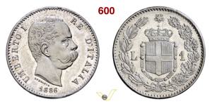 UMBERTO I  (1878-1900)  1 Lira 1886   Roma   ... 