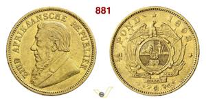 SUD AFRICA  1/2 Pound 1892   Fb.  3  Kr.  9  ... 