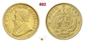 SUD AFRICA  1/2 Pound 1895   Fb.  3  Kr.  ... 