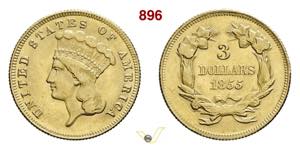 USA  3 Dollari 1855   Fb.  124   Au   g 4,93 ... 