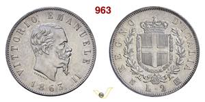 2 Lire 1863 Na stemma - 1 Lira 1863 Mi ... 