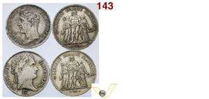 Francia 4 monete in argento: 5 Franchi 1813Q ... 