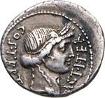 GIULIO CESARE  (46 a.C.)  Denario.   B. 16   ... 