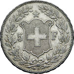 SVIZZERA    5 Franchi 1908.   Ag   ... 