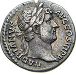 ADRIANO (117-138) Denario.  D/ Testa ... 