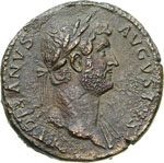 ADRIANO (117-138) Sesterzio.  D/ Testa ... 