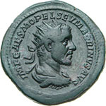 MACRINO (217-218) Dupondio.  D/ Busto ... 