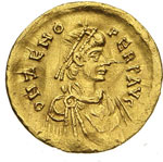 ZENO (474-491) Semisse, Costantinopoli.  D/ ... 