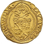 PAOLO II (1464-1471) Ducato s.d., Roma.  D/ ... 