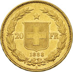 SVIZZERA    20 Franchi 1888.   ... 
