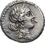 GIULIO CESARE  (47-46 a.C.)  Denario.   B. ... 