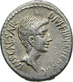 OTTAVIANO  (37 a.C.)  Denario, zecca ... 