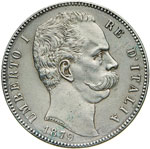 SAVOIA - UMBERTO I  (1878-1900)  5 Lire 1879 ... 