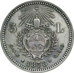 LEONE XIII  (1878-1903)  5 Lire ... 