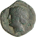 BRUTTIUM - LOCRI - (216-205 a.C.) - Ae 18.  ... 