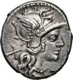 ANONIME  (143 a.C.)  Denario, simbolo ... 