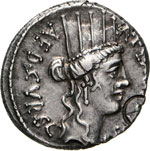 PLAUTIA - A. Plautius  (55 a.C.)  Denario.   ... 
