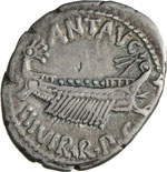 MARCANTONIO  (32-31 a.C.)  Denario, leg. X. ... 