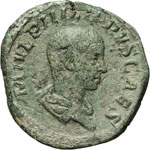 FILIPPO II, Cesare  (244-247)  Sesterzio.  ... 