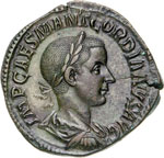 GORDIANO III PIO  (238-244)  Sesterzio.  D/ ... 