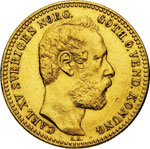 SVEZIA - CARLO XV  (1859-1872)  10 Franchi o ... 