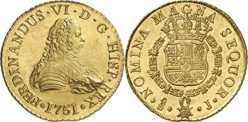 Ferdinand VI, 1746-1760. 8 Escudos ... 