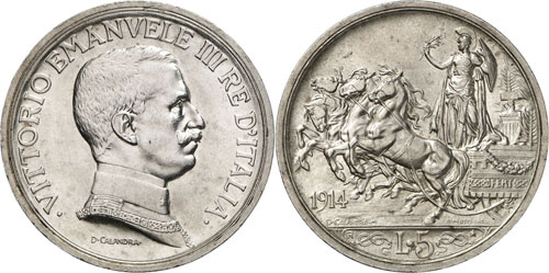 Bénévent - 5 Lire 1914 R, Rome. ... 