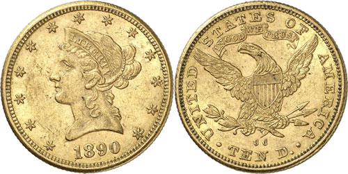 10 Dollars «Coronet Head» 1890 ... 