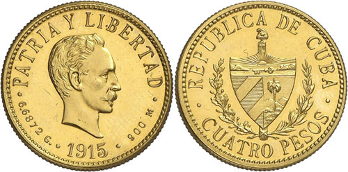 CUBA - 4 Pesos 1915, Philadelphie. ... 