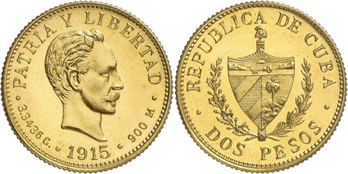 CUBA - 2 Pesos 1915, Philadelphie. ... 