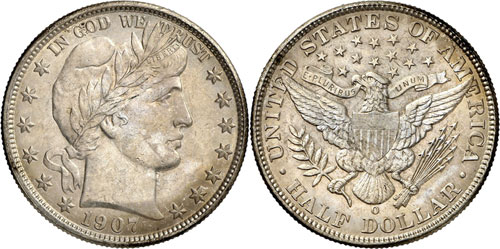 1/2 Dollar 1907. Comme ... 