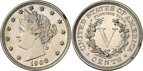5 Cents 1908. FLAN BRUNI. Un ... 