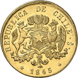 République.  8 Escudos 1845 SO, ... 